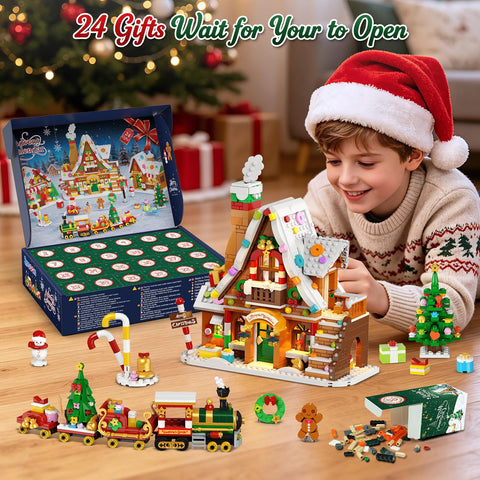 INSOON Advent Calendar 2026 Gingerbread House Mini Building Set with Lights