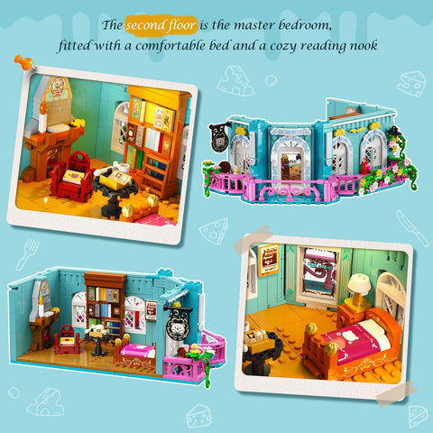 INSOON Castle Dairy Bakery Store Building Set with Light