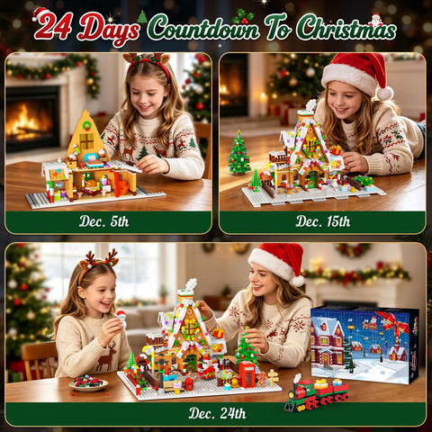 Advent Calendar 2026 Gingerbread House Mini Building Set with Lights