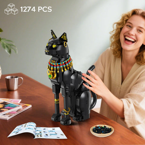 CUBIMANA Egyptian Pharaoh Cat Building Set，10+ (1274PCS)