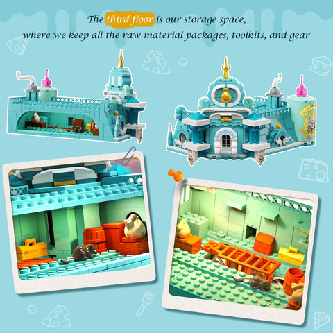 INSOON Castle Dairy Bakery Store Building Set with Light