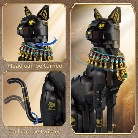 CUBIMANA Egyptian Pharaoh Cat Building Set，10+ (1274PCS)