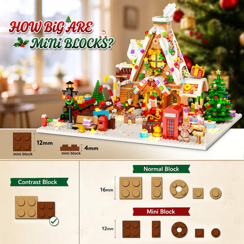 Advent Calendar 2026 Gingerbread House Mini Building Set with Lights