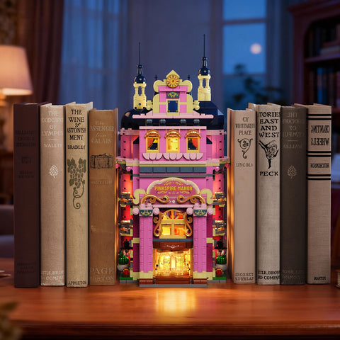 INSOON Pink Estate House Building Set with Lights