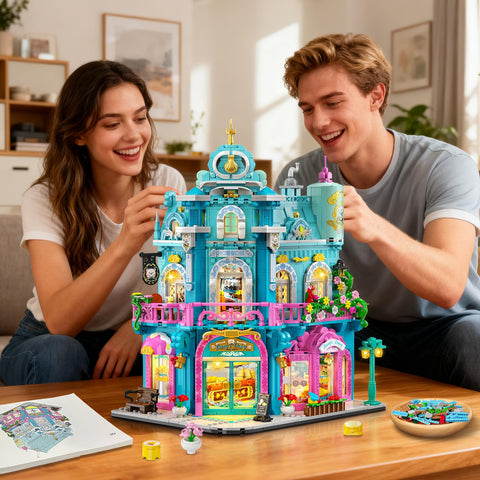 INSOON Castle Dairy Bakery Store Building Set with Light