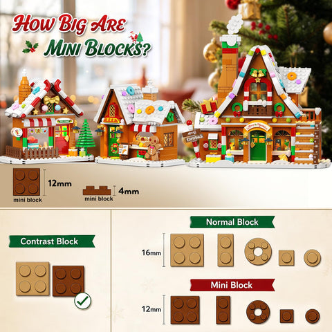 INSOON Advent Calendar 2026 Gingerbread House Mini Building Set with Lights