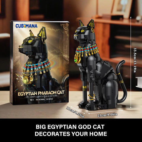 CUBIMANA Egyptian Pharaoh Cat Building Set，10+ (1274PCS)
