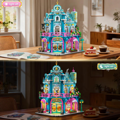 INSOON Castle Dairy Bakery Store Building Set with Light