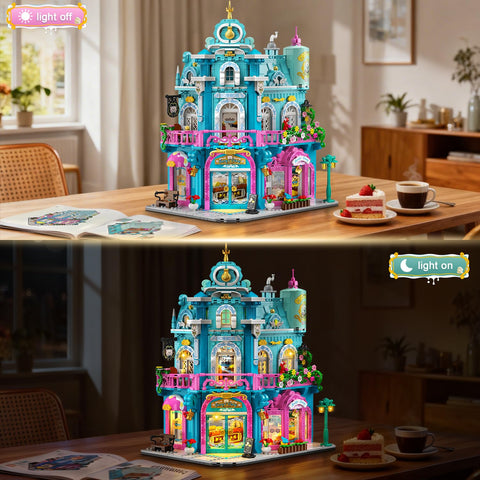 INSOON Castle Dairy Bakery Store Building Set with Light
