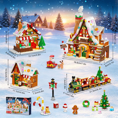 INSOON Advent Calendar 2026 Gingerbread House Mini Building Set with Lights