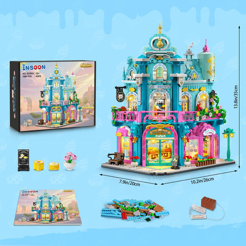 INSOON Castle Dairy Bakery Store Building Set with Light