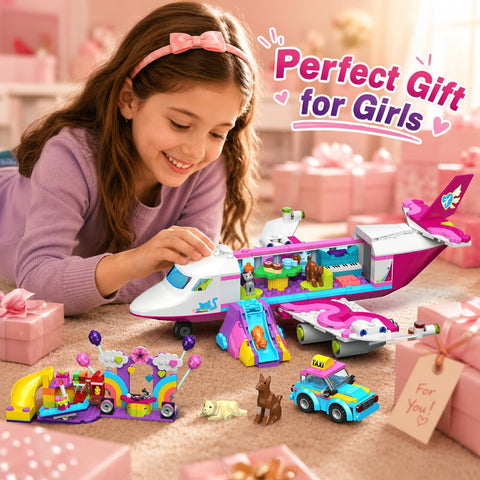 3-in-1 Friends Airplane Building Set with Light