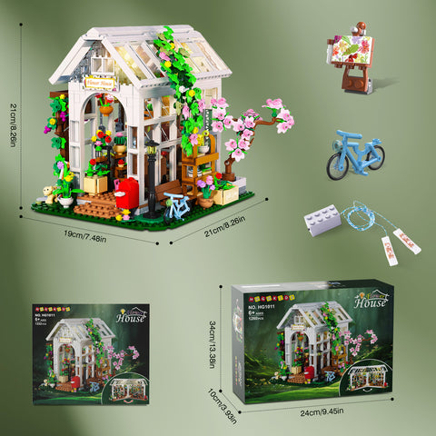 HOGOKIDS Flower House Building Set with LED Light