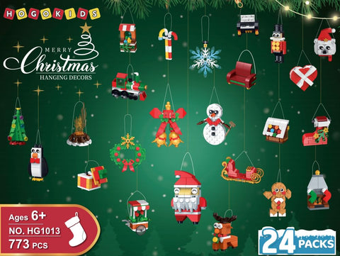 24-Pack Christmas Ornament Building Set – Hanging Holiday Decorations
