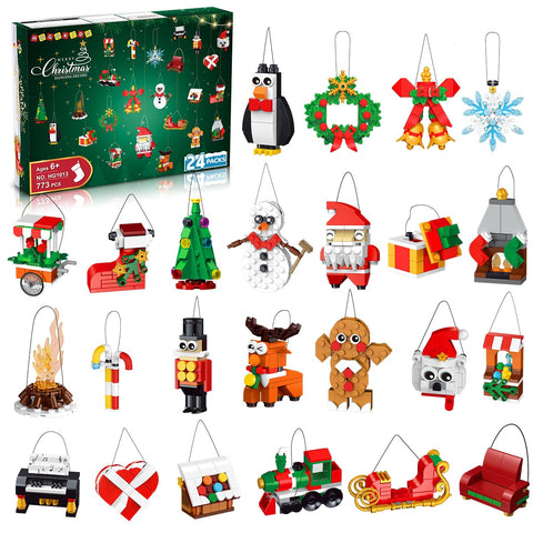 24-Pack Christmas Ornament Building Set – Hanging Holiday Decorations