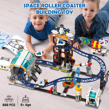 HOGOKIDS Space Roller Coaster Building Toy - 888PCS Coaster Building Set Features Lift Platform, Satellites, Rocket Buildable Space Rollercoaster Adventure Park for Adults Kids Girl Boy Ages 6-12 Year