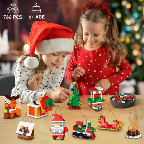 24-Pack Christmas Ornament Building Set – Hanging Holiday Decorations