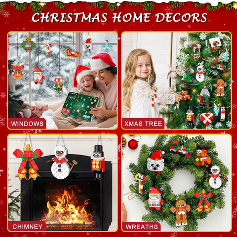 24-Pack Christmas Ornament Building Set – Hanging Holiday Decorations